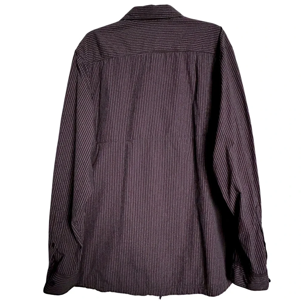 The North Face Men's Shirt Red Black White Stripes Roll Tab Zip Pockets Outdoor‎